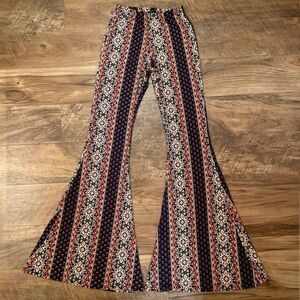 Forever 21 Boho Patterned Stretchy Flare Legging Pants - Size Small